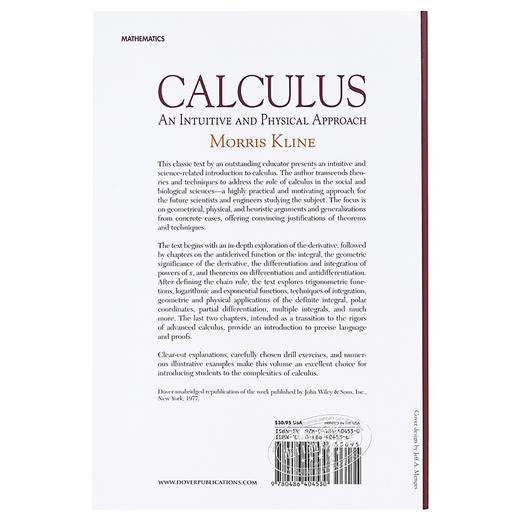 【中商原版】莫里斯·克莱因：微积分（第二版）英文原版 Calculus: An Intuitive and Physical Approach (Second Edition) 数学 商品图1