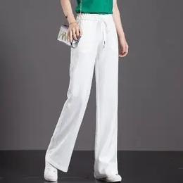 PDD-春夏新款高腰宽松坠感长裤休闲裤子 商品图4