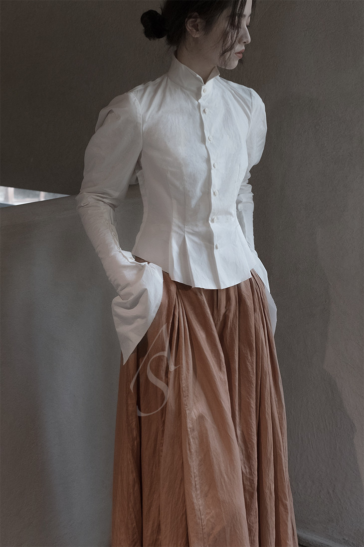 phaedo 白色羊腿袖衬衫