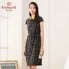 乔万尼夏季真丝连衣裙气质修身显瘦短袖桑蚕丝中长裙ES2E169 商品缩略图1