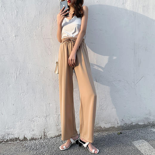 MQ-FYB云朵裤夏季薄款宽松直筒显瘦拖地冰丝阔腿长裤YY 商品图3