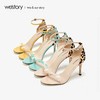 westory2020新款豹纹高跟凉鞋女细跟纯色性感甜美女鞋W29BG60011 商品缩略图3
