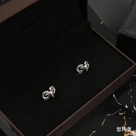 镀白金盘羊袖扣 商品图4