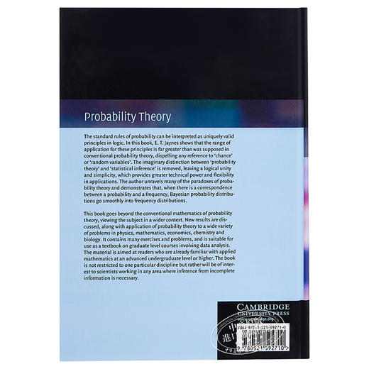 预售 【中商原版】概率论沉思录 英文原版 数学科学 Probability Theory E. T. Jaynes Cambridge University 商品图1