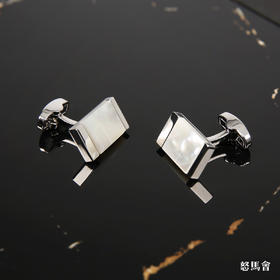 长形天然深海贝母袖扣