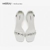 westory2020春夏新款一字扣高跟凉鞋女粗跟金属链条W29BG60151 商品缩略图1