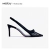 westory2020年夏新品镂空蕾丝波点蝴蝶结性感高跟细跟包头单凉鞋W20AH51941 商品缩略图2