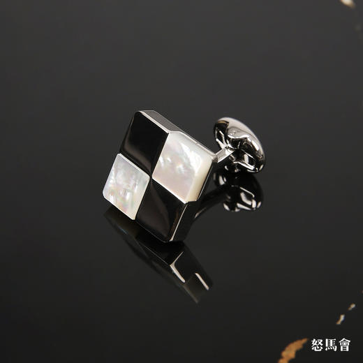 方形镀白金天然深海贝母袖扣 商品图2