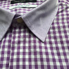 Marco Azzali 紫色小格子CANCLINI面料长袖衬衫 C3507A00 商品缩略图1