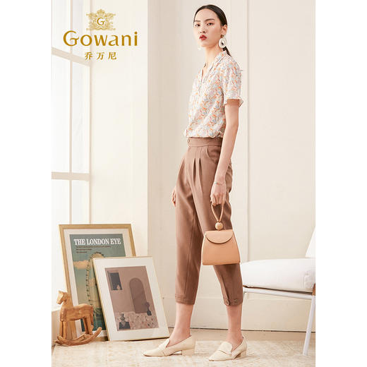 乔万尼夏季裤子女新款休闲裤女显瘦百搭哈伦裤宽松直筒九分裤ES1F029 商品图2