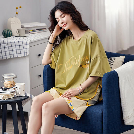 【卡通可爱纯棉家居服】睡衣内衣女夏季短袖短裤韩版女士夏天春夏套装 商品图7