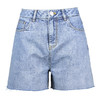 逸阳女裤牛仔短裤女2020夏季新款时尚简约毛边薄款阔腿A字三分裤2397 商品缩略图4
