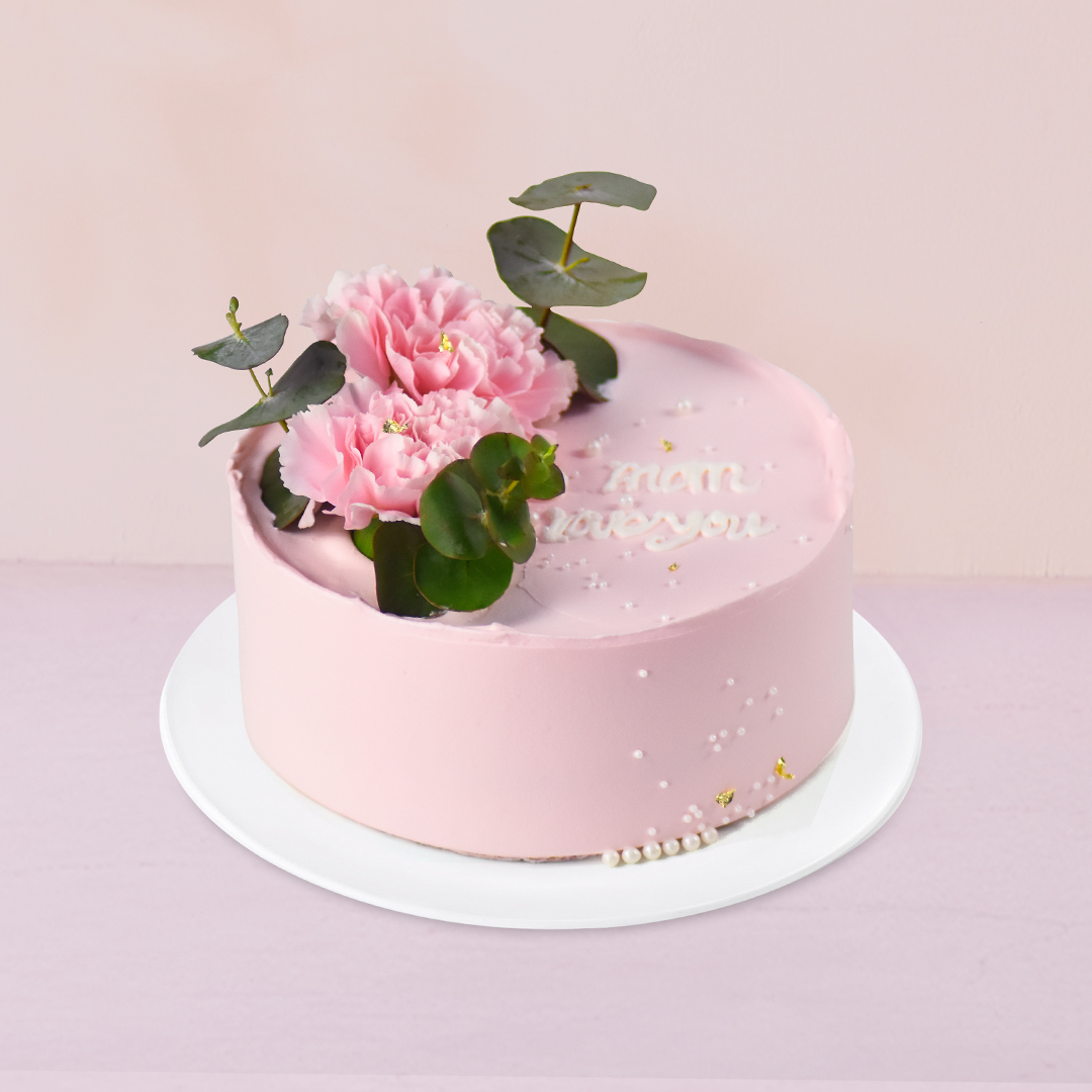 【花漾】动物奶油、新鲜水果+纯草莓果肉果酱、原味蛋糕胚，鲜花康乃馨；送给最美的妈妈~