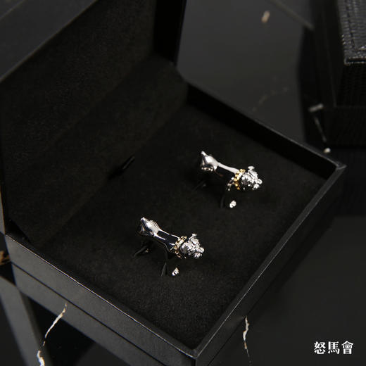 镀白金斗牛犬袖扣 商品图4