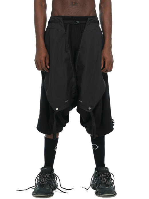 HAMCUS/Dune Raiders multi layered drop crotch pants/BK DM09720-1A BK 商品图0