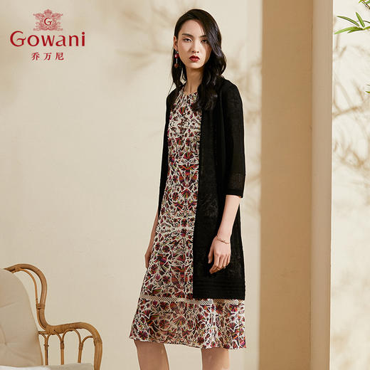 乔万尼针织开衫春季新款休闲气质薄款外套女中长款外搭上衣ES2M222 商品图1