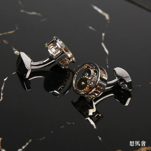 镀金/白金圆形机芯袖扣 商品图1