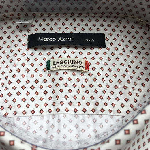 Marco Azzali 白色小红方格LEGGIUNO长袖衬衫 C3205900 商品图1