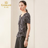 乔万尼桑蚕丝衬衫夏季新款真丝上衣女时尚气质修身衬衣短袖ES2C129 商品缩略图1