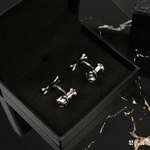 古银色斗牛犬袖扣 商品图4