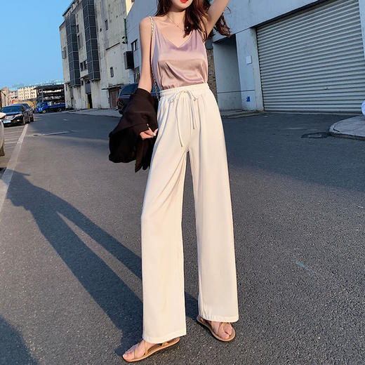 MQ-FYB云朵裤夏季薄款宽松直筒显瘦拖地冰丝阔腿长裤YY 商品图4