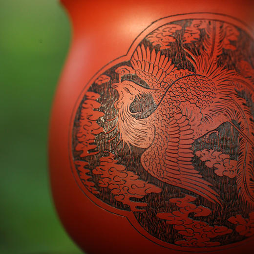 【陈泰源】【腰鼓杯】紫砂陶杯龙飞凤舞 商品图4