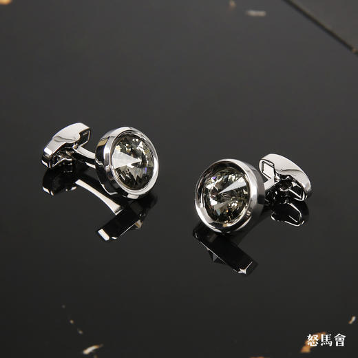 香槟色施华洛世奇水晶袖扣 商品图0