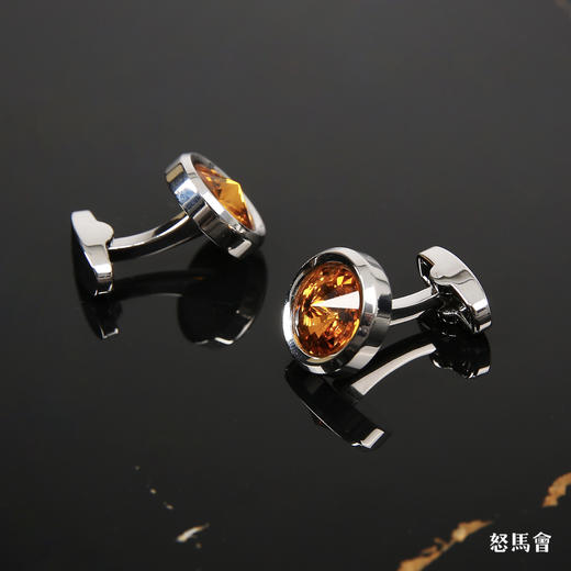 琥珀色施华洛世奇水晶袖扣 商品图1