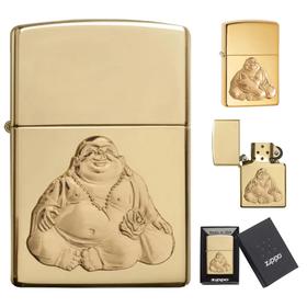 送礼佳品！Zippo 芝宝金色弥勒佛 防风打火机 半价