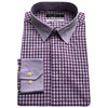 Marco Azzali 紫色小格子CANCLINI面料长袖衬衫 C3507A00 商品缩略图0