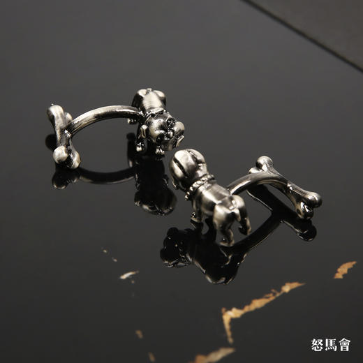 古银色斗牛犬袖扣 商品图1