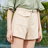 欧芮儿新款纯色腰带短裤女高腰阔腿裤 商品缩略图0