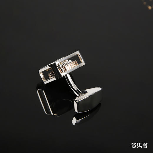 镀金/白金方形机芯袖扣 商品图3