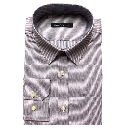 Marco Azzali 红色提花长袖衬衫 C3302A00 商品图0