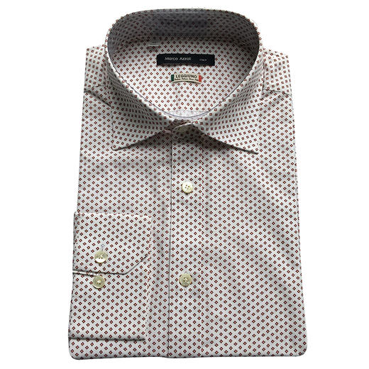 Marco Azzali 白色小红方格LEGGIUNO长袖衬衫 C3205900 商品图0