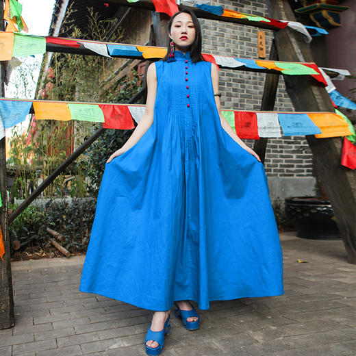 青衣白马民族风连衣裙| 云南土布面料 | 现货 商品图0