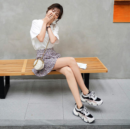 safiya索菲娅 2020拼色显瘦熊猫鞋 网红老爹鞋SF03112049 商品图3