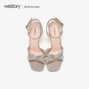 westory2020春夏新款一字扣亮片高跟鞋女粗跟格利特W29BG60131 商品缩略图1