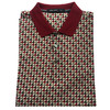 Marco Azzali 暗红几何提花POLO衫 T3413900 商品缩略图0