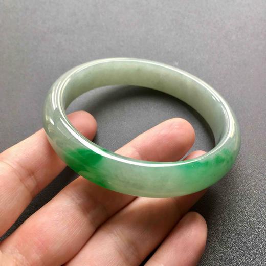 糯种阳绿辣色翡翠手镯61 商品图6