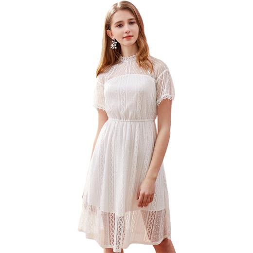 OLrain法式蕾丝连衣裙女夏季2022收腰气质仙女裙 商品图4