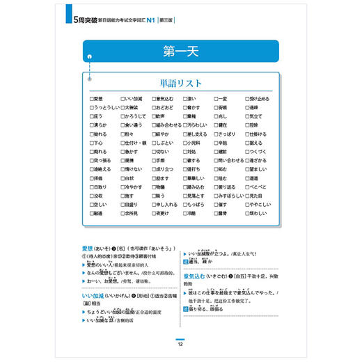 5周突破新日语能力考试文字词汇N1(第三版) 商品图3
