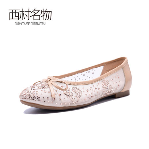 西村名物2020新品仙女鞋蝴蝶结圆头低跟休闲女单鞋X20AE10221 商品图4