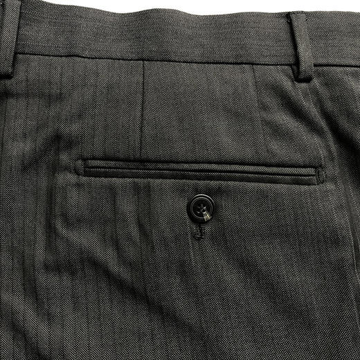 Marco Azzali 黑色羊毛桑蚕丝混纺毛西裤 FACEP48200 商品图2