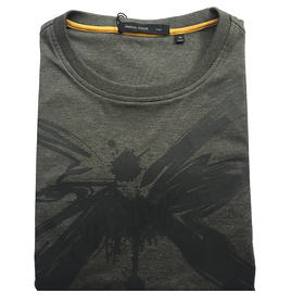 Marco Azzali 深灰色蝴蝶胶印圆领T恤 T3503400