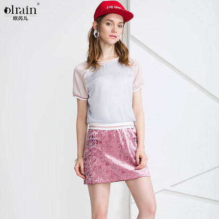 欧芮儿夏装新款a字半身裙女短裙 商品图4
