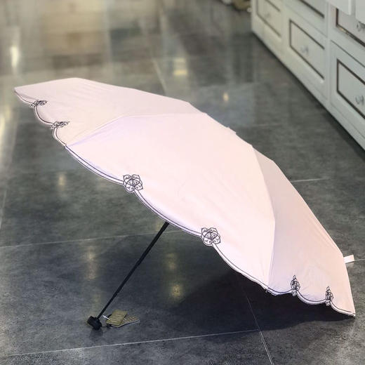 YOPOTA/优品堂“纯真海洋”纯色绣花晴雨两用遮阳伞雨伞 商品图4