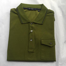 Marco Azzali 墨绿全棉POLO衫 T3402700