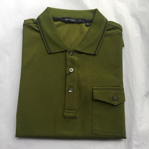 Marco Azzali 墨绿全棉POLO衫 T3402700 商品图0