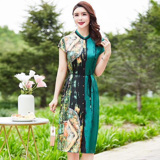 MQ-A221夏装新款中长款气质显瘦遮肚子减龄裙子YY 商品图0